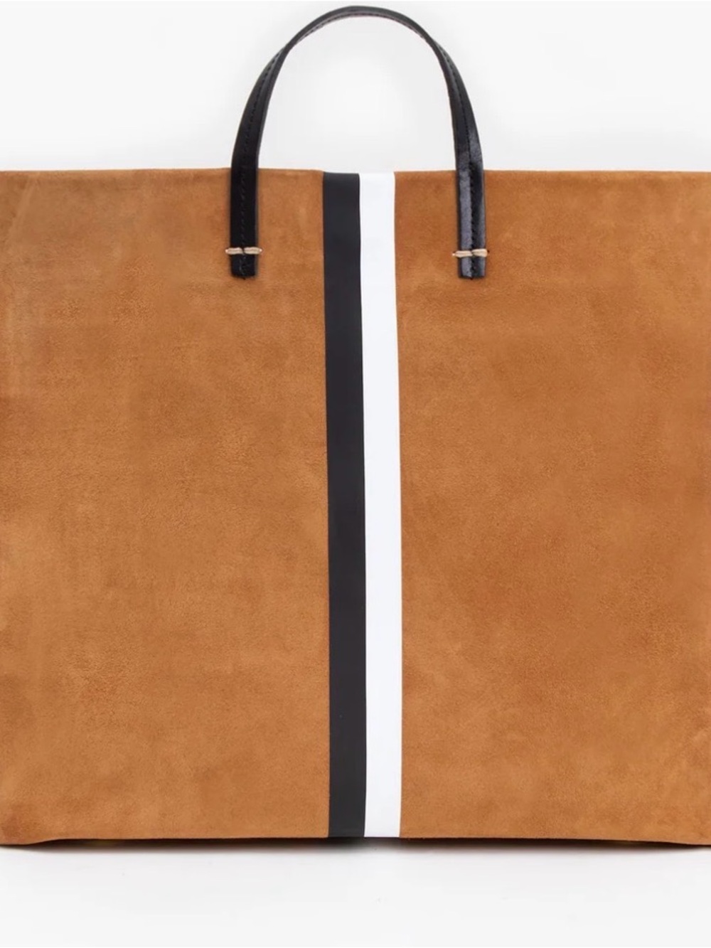 Clare V. Simple Tote New Camel Suede with Stripes